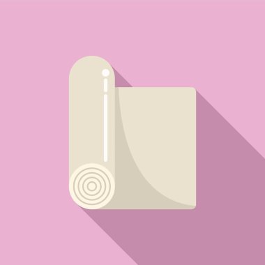 Tekstil yuvarlama ikonu düz vektör. Pamuk dikiyorum. Makine kumaşı