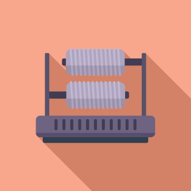 Bobine rulo simgesi düz vektör. Fabrika ipliği. Endüstri kumaşı