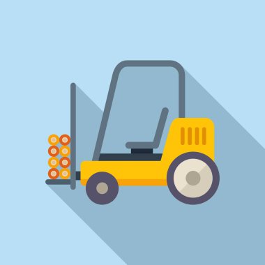 İplik üretimi forklift düz vektör. Pamuk fabrikası. Yün bitkisi