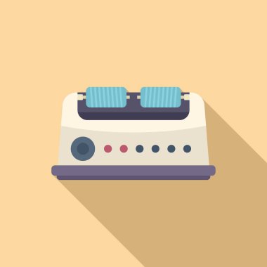 Yün makinesi simgesi düz vektör. Pamuk ipliği. Endüstri kumaşı