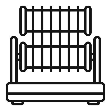 Makine ipliği simgesi ana hatları vektörü. Fabrika pamuğu. İpek bitkisi