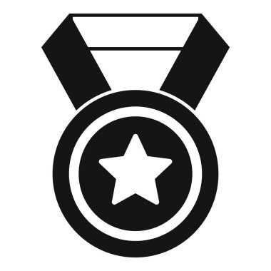 Madalya ödülü ikonu basit bir vektör. Ödül kazanan. En büyük başarı