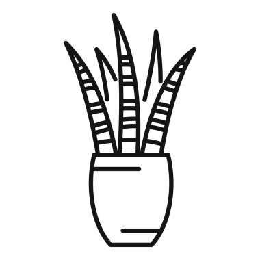 Modern bitki ikonu ana hatları vektörü. Ev içinde. Orman bitkisi