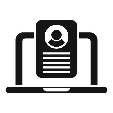 Laptop marka büyükelçi simgesi basit bir vektör. Sosyal medya. Program kutusu