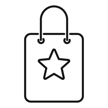 Marka çanta ikonu ana hatları vektörü. Sosyal medya. Ünlü sohbet.