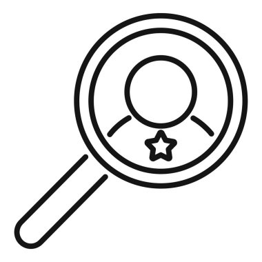 Marka büyükelçisi ikon taslak vektörünü ara. Sosyal medya. Şöhret