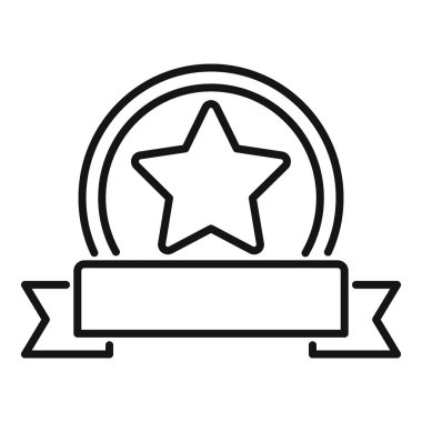 Yıldız markası büyükelçi ikon ana hatları vektörü. Sosyal medya. Fotoğraf nişanı