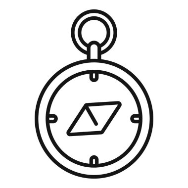 Pusula temel değerleri simgesi ana hatları vektörü. Değerli amaç. Güven bütünlüğü