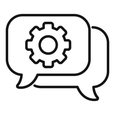 Sohbet merkezi değerleri simge ana hatları vektörü. İş amaçlı. Hizmet hedefi