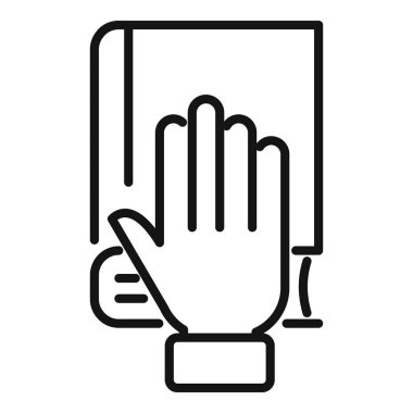 Kitap güven ikonu ana hatları vektörü. Çekirdek değeri. Sosyal tutku