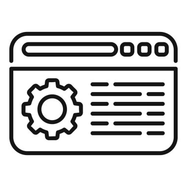 Web rehberi ikonu ana hatları vektörü. İş kağıdı. Yardım raporu