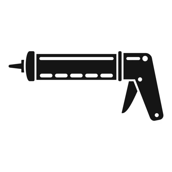 Carpintero Silicona Calafateo Icono Pistola Vector Simple Tubo Pegamento Construcción — Vector de stock