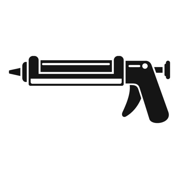 Acrílico Silicona Calafateo Icono Pistola Vector Simple Pega Silicio Construcción — Vector de stock