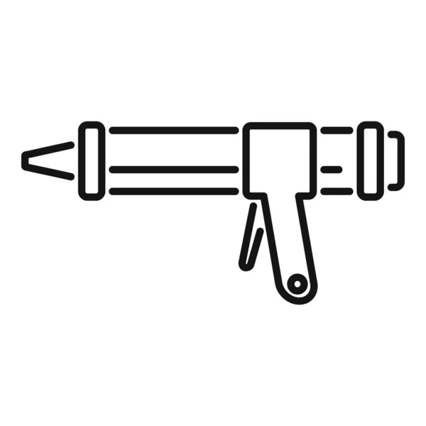 Lijm Caulk Gun Icon Outline Vector Siliconen Buis Bouwhuis — Stockvector
