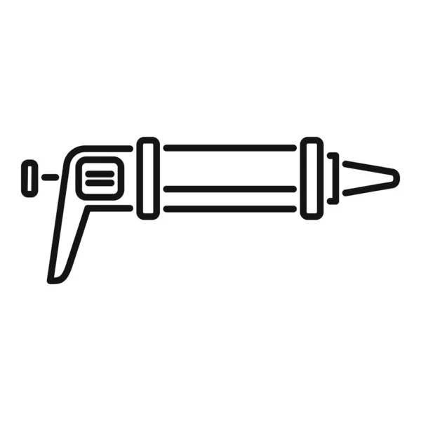 Flaschensilikonkessel Pistole Symbol Umrissvektor Dichtungsschlauch Klebstoff Silizium — Stockvektor