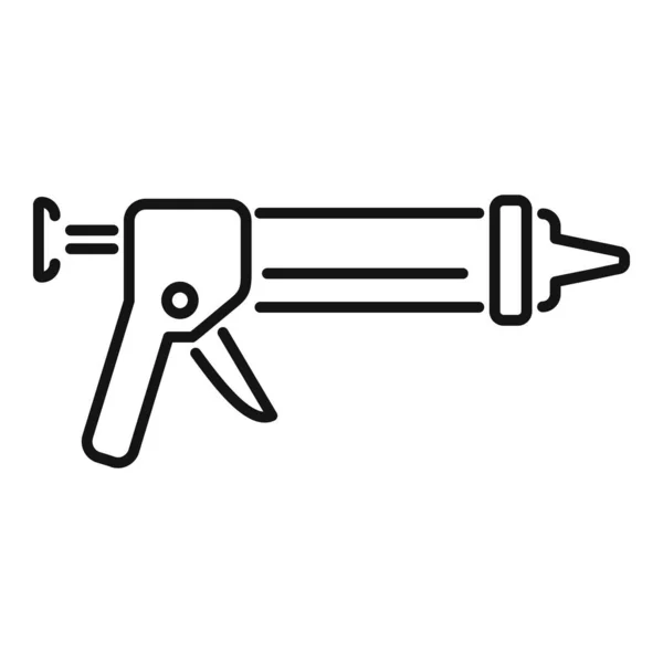 Ikona Pistoletu Kasetowego Rurka Silikonowa Dom Budowy — Wektor stockowy
