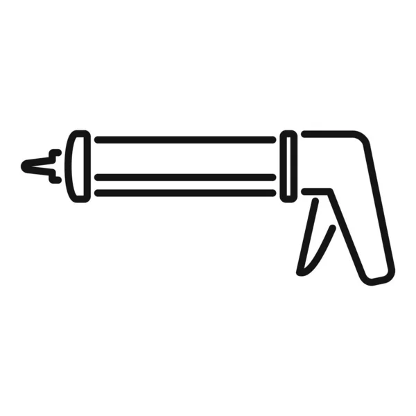 Carpenter Silicone Caulk Gun Icon Outline Vector Glue Tube Construction — Stock Vector