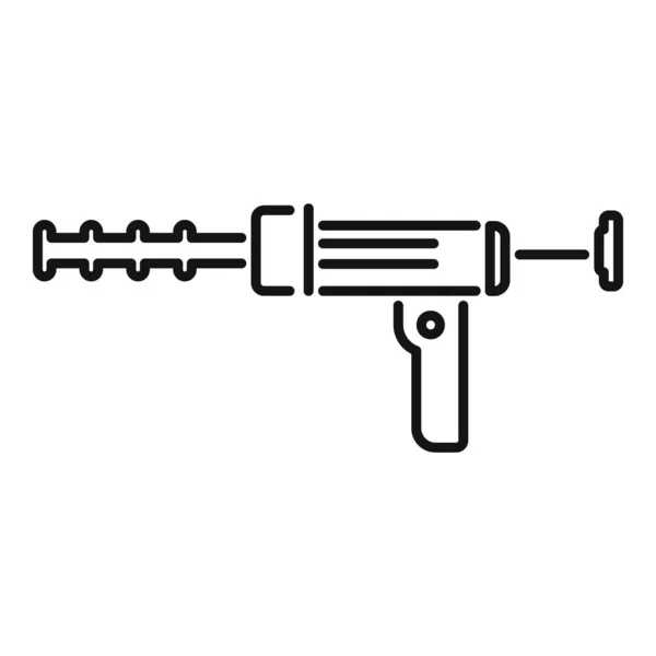 Pistol Ikon Kontur Vektor Silikonrör Bygghem — Stock vektor