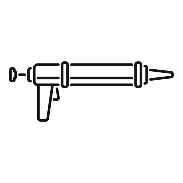 Вектор Контура Иконок Кремниевого Затылочного Пистолета Клей Герметичный Силиконовый Акрил — стоковый вектор