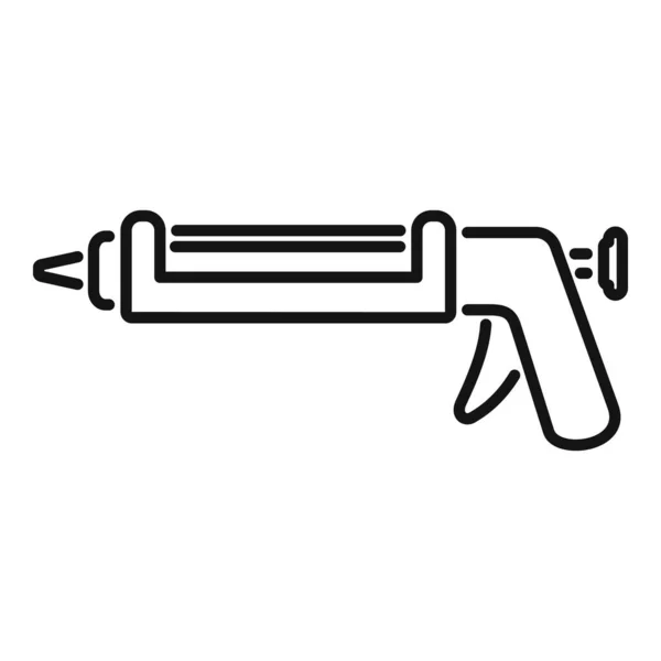 Acrílico Silicona Calafateo Icono Pistola Contorno Vector Pega Silicio Construcción — Vector de stock