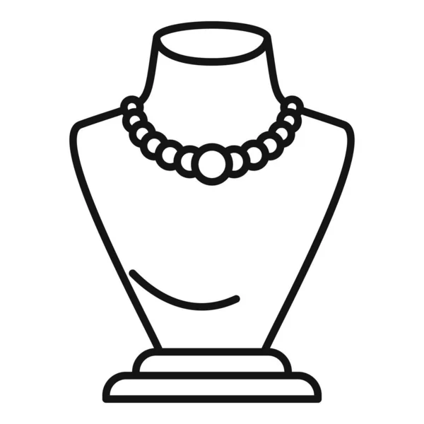 Chain Jewelry Dummy Icon Outline Vector Fashion Bust Bracelet Ring — Stock Vector