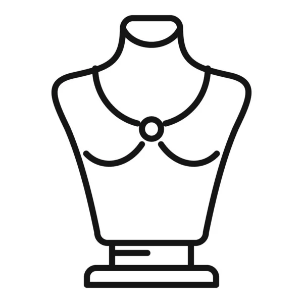 Icono Piedra Preciosa Contorno Vector Busto Moda Pendiente Elegancia — Vector de stock