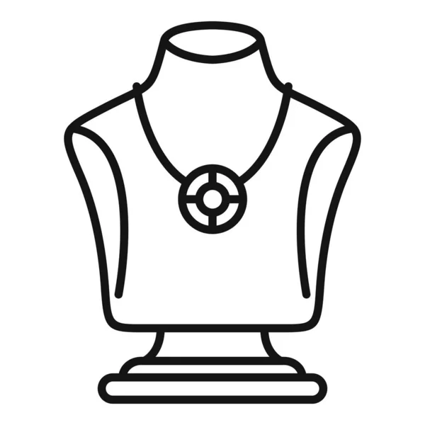 Pendant Jewelry Dummy Icon Outline Vector Bust Fashion Precious Box — Stock Vector