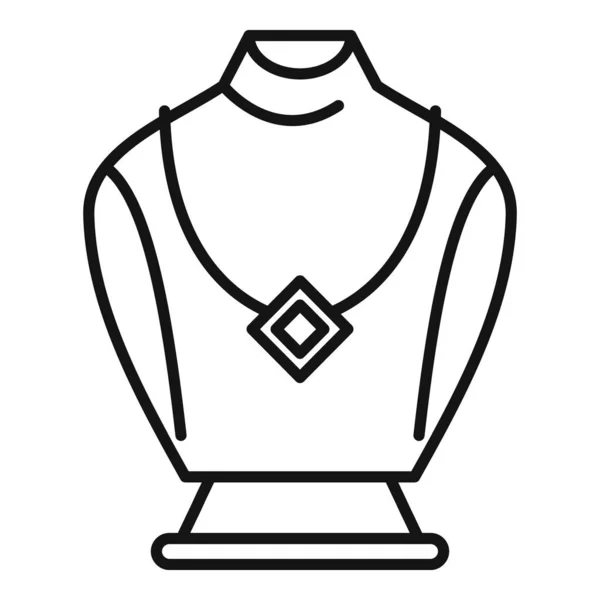 Elegance Jewelry Dummy Icon Outline Vector Luxury Bust Woman Value — Stock Vector