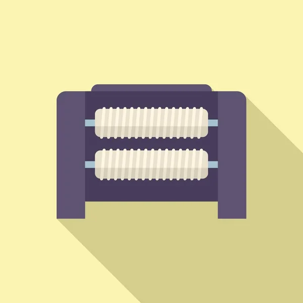 Icône Rouleau Laine Vecteur Plat Usine Tissu Coton Tisser — Image vectorielle