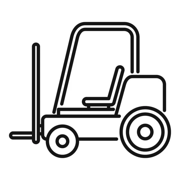 Plik Üretimi Forklift Ikonu Ana Hatları Vektörü Pamuk Fabrikası Yün — Stok Vektör