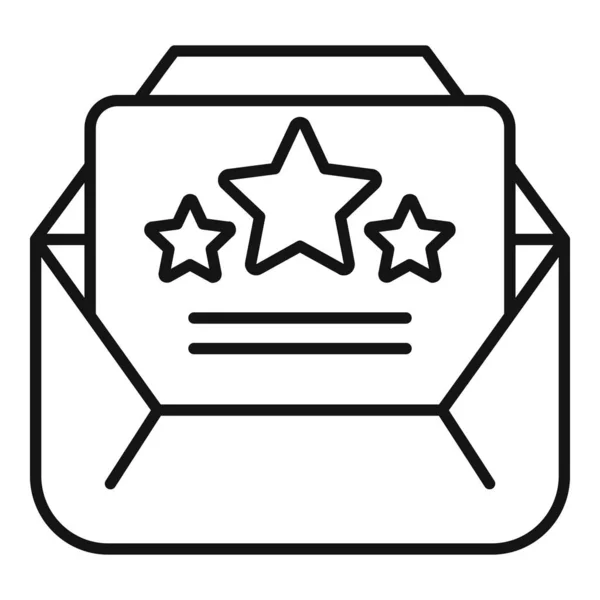 Icône Classement Courrier Contour Vecteur Meilleur Rang Récompense Gagnante — Image vectorielle