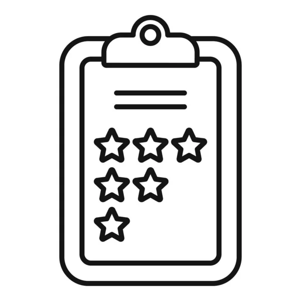 Ranking Clipboard Icon Outline Vector Medal Reward Win Success — Stock Vector