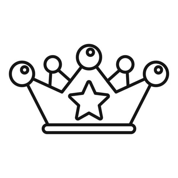 Crown Ranking Icon Outline Vector Medal Winner Top Win — Stock Vector