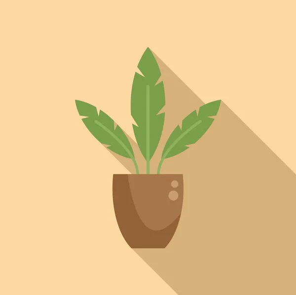 Φύλλο Εικονίδιο Φυτό Επίπεδη Διάνυσμα Άνθος Κάκτου Δέντρο Γραφείων — Διανυσματικό Αρχείο