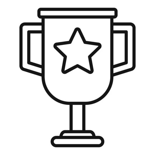 Champion Cup Icon Outline Vector Core Value Purpose Trust — Stock Vector