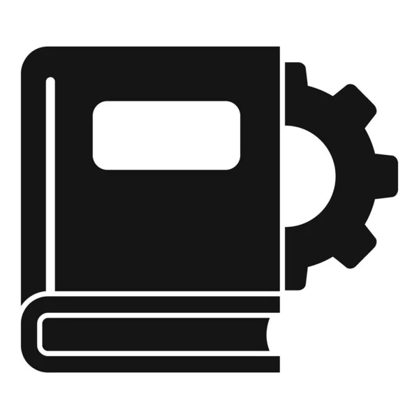 Gear Book Icon Einfacher Vektor Wirtschaftszeitung Berichtsseite — Stockvektor