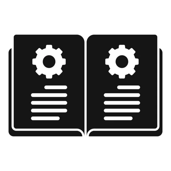 Apri Icona Del Libro Tecnico Semplice Vettore Manuale Carta Progetto — Vettoriale Stock