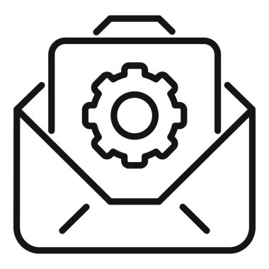 Posta ikonu ana hatlı vektörü. Veri desteği. Kağıt El Kitabı