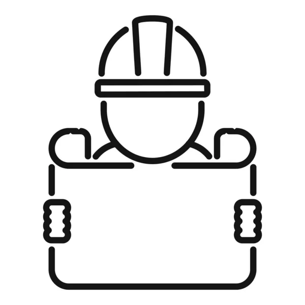 Construction Manual Icon Outline Vector Technical Document Report Help — Stock Vector