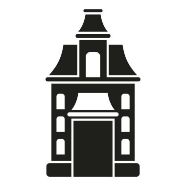 Parti tüyler ürpertici ev ikonu basit vektör. Korkunç bir korku. Ağaç korkusu