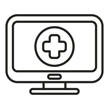 Tıbbi uygulama simgesi ana hatları vektörü. Klinik tıbbı. Hizmet hizmeti