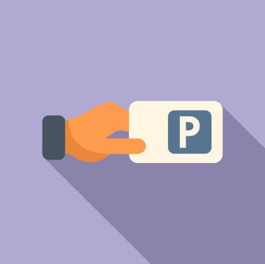 Ücretli park cezası ikonu düz vektör. Araba tamirhanesi. Bölge taşımacılığı