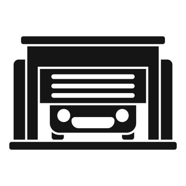 Ücretli otopark ikonu basit bir vektör. Araba kamyonu. Geçit bölgesi