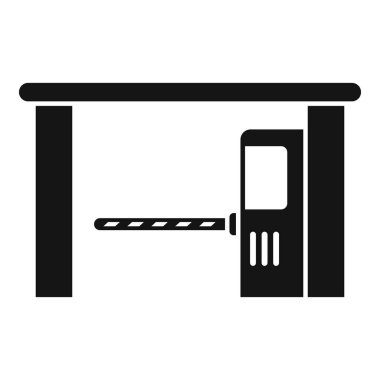 Ücretli park engeli simgesi basit vektör. Araba tamirhanesi. Güvenlik kapısı