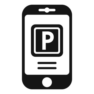 Telefon ücretli park ikonu basit bir vektör. Uzay parkı. Geçit bölgesi