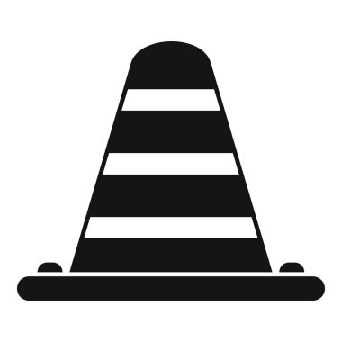 Yol konisi simgesi basit vektör. Park yeri. Sokak trafiği