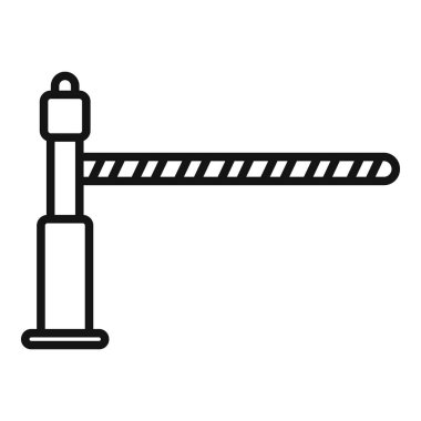 Bariyer simgesi ana hat vektörü park ediliyor. Park yeri. Taşıma koruması