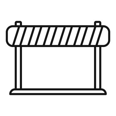 Yol kapama simgesi ana hatları vektörü park ediliyor. Uzay bariyeri. Geçit bölgesi