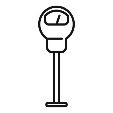 Güvenlik parkı ikonu ana hat vektörü. Araba parkı. Taşıma yeri