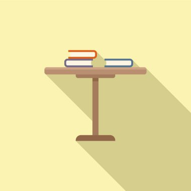 Kitap tablosu simgesi düz vektör okuyor. Ofis içi. Rahatla VIP.